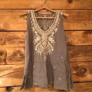 Johnny Was Workshop Embroidered Sleeveless Tank Top